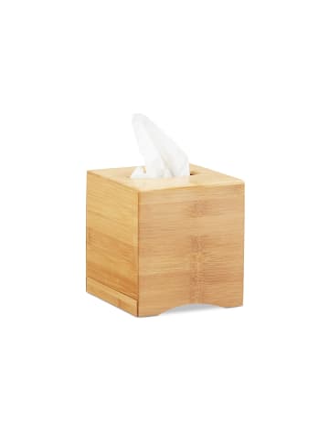 relaxdays 2 x Kosmetiktücherbox in Natur
