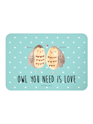 Mr. & Mrs. Panda magnet Eulen Liebe mit Spruch in Türkis Pastell