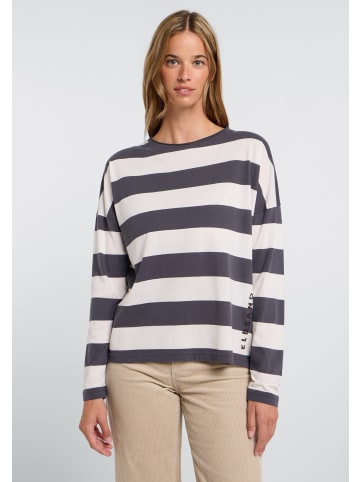 ELBSAND Langarm T-Shirt Milia in Charcoal + Cloud White STRIPE