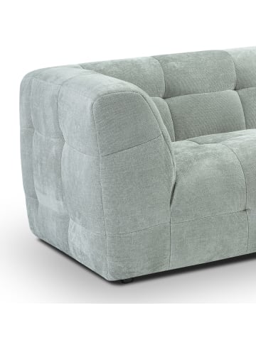Inn.Furn Sofa mintblau Strukturstoff, Couch 2,5-Sitzer 217 cm mit Steppoptik