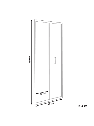 Beliani Duschtür NELTUME in Schwarz - (W) 80 x (H) 190 cm