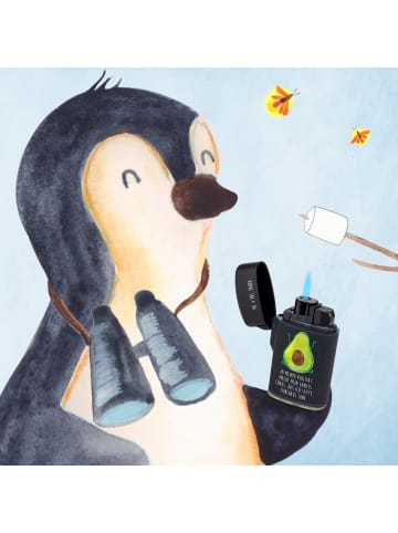 Mr. & Mrs. Panda Feuerzeug Avocado Glücklich mit Spruch in Schwarz