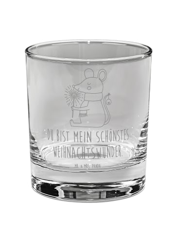 Mr. & Mrs. Panda Longdrinkglas Maus Weihnachten mit Spruch in Transparent