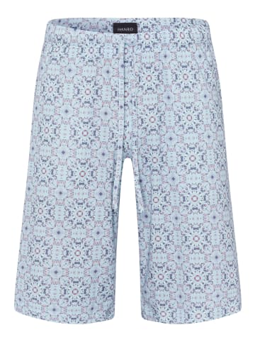 Hanro Schlafshorts Night & Day in blue tile print