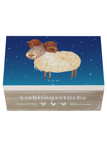 Mr. & Mrs. Panda holzschatulle Sternzeichen Widder ohne Spruch in Sternenhimmel Blau