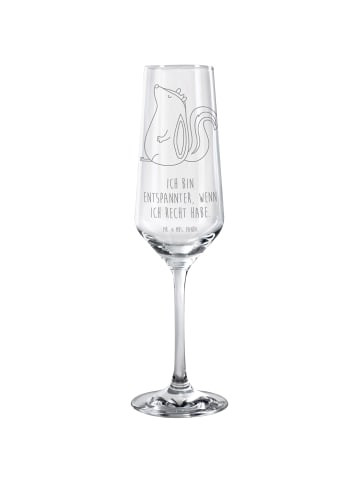 Mr. & Mrs. Panda Sektglas Stinktier Sitzen mit Spruch in Transparent