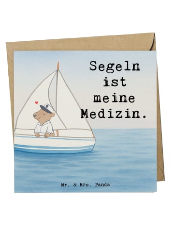 Mr. & Mrs. Panda Einladungskarte Bär Segeln Design mit Spruch in Weiß