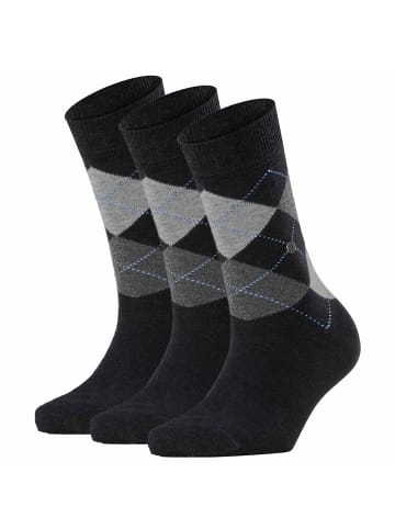 Burlington Socken 3er Pack in Schwarz/Grau/Hellblau