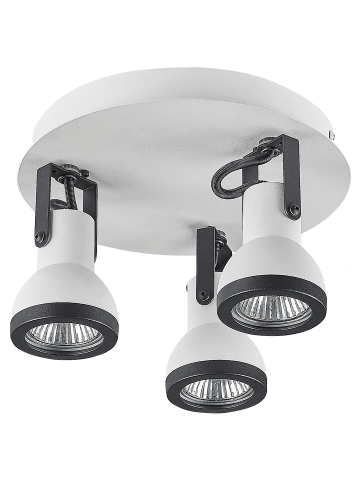 Beliani Deckenleuchten BARO in Weiß/Schwarz - (W) 21 x (H) 12 x (L) 21 cm