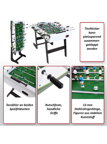 MCW Tischkicker Manchester, Weiß/grün Fußballmotiv