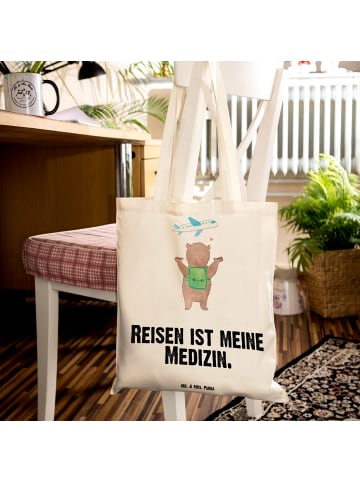 Mr. & Mrs. Panda Jutebeutel Bär Reisen mit Spruch in Creme