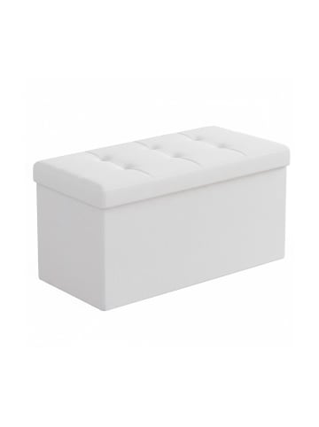 relaxdays Sitzbank in Weiß - (B)76 x (H)38 x (T)38 cm