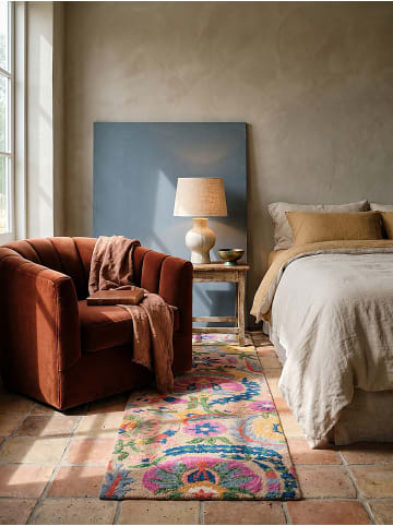 KADIMA DESIGN Teppich Wolle Handgetuftet HEDDA Boho Floral Wohnzimmer Wohnlich in Multi
