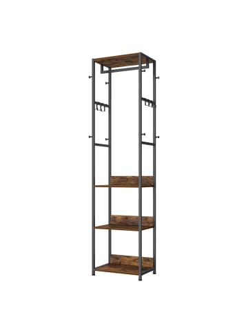 VASAGLE Garderobenständer Barnet in Schwarz-Braun - (B)47 x (H)180 x (T)30.5 cm