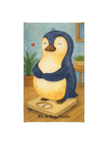 Mr. & Mrs. Panda Handtuch Klein Pinguin Diät Design ohne Spruch in Weiß