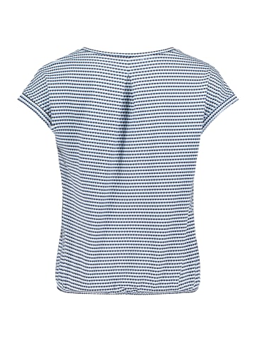 BETTY & CO Casual-Shirt mit Gummizug in Dunkelblau/Weiß