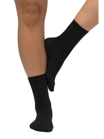 Ulla Popken Socken in dunkelgrau melange