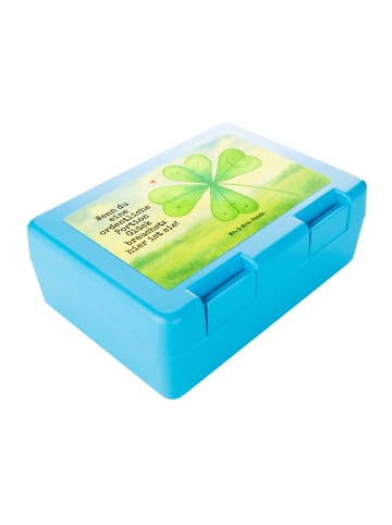 Mr. & Mrs. Panda Brotbüchse Blume Kleeblatt Design mit Spruch in Weiß