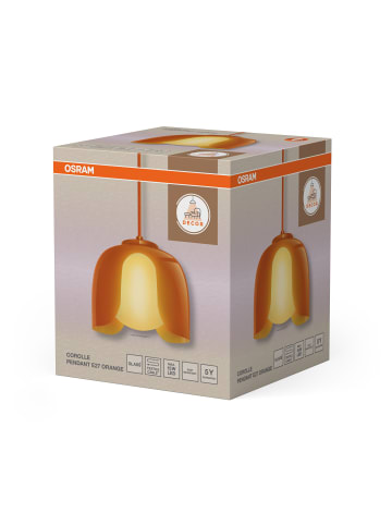 Osram Decor Corolle Pendelleuchte E27 Orange Metall Glas