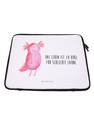 Mr. & Mrs. Panda Notebook Tasche Axolotl Glücklich mit Spruch in Weiß