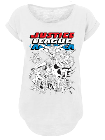 F4NT4STIC Long Cut T-Shirt DC Comics Justice League Superhelden in weiß