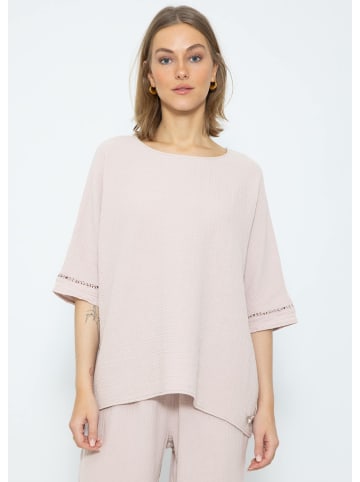 SASSYCLASSY Musselin Pyjamashirt in Altrosa