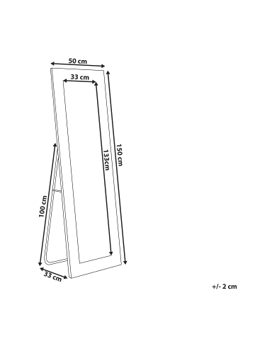 Beliani Standspiegel ANSOUIS in Grau - (W) 50 x (H) 150 x (L) 33 cm