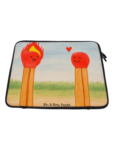 Mr. & Mrs. Panda Laptop Tasche Streichhölzer Design ohne Spruch in Weiß