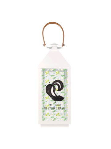Mr. & Mrs. Panda Outdoor Laterne Stinktier Handstand mit Spruch in Transparent