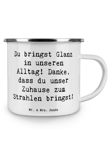 Mr. & Mrs. Panda Reisetasse Spruch Glanz Putzfrau mit Spruch in Weiß