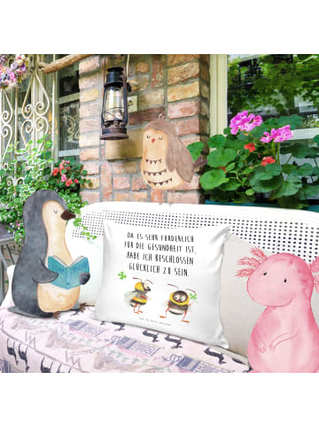 Mr. & Mrs. Panda Sitzkissen Hummeln Kleeblatt mit Spruch in Weiß