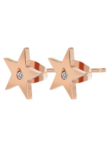 Adeliás Damen Ohrringe – Ohrstecker aus Edelstahl mit Strass Steinchen in gold