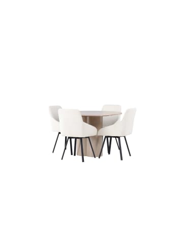 ebuy24 Essgruppe Olivia 52 (5-teilig)  Weiß 110 x 110 cm