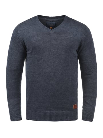 BLEND Strickpullover BHLasse 20703348ME Strickpulli mit aufgestickten Ellenbogenpatches in Blau