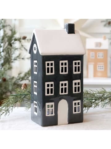 Chic Antique Lichthaus CHARCOAL Grau CHAMONIX Haus für Teelicht 25 cm