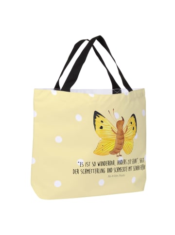 Mr. & Mrs. Panda Tote Bag Schmetterling Zitronenfalter mit Spruch in Gelb Pastell
