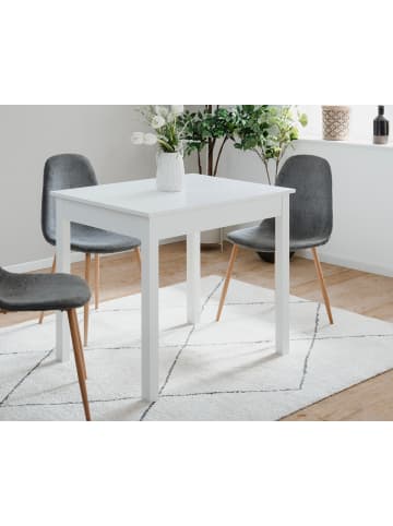 Furn.Design Esstisch weiß 90 x 67 cm, Küchentisch in modernem Design