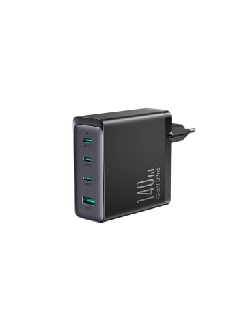 COFI 1453 GaN Ultra 140W Schnellladegerät 3 x USB-C / USB-A Joyroom JR-TCG05EU in Schwarz
