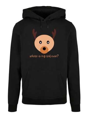 F4NT4STIC Basic Hoodie Red Nose Weihnachten in schwarz