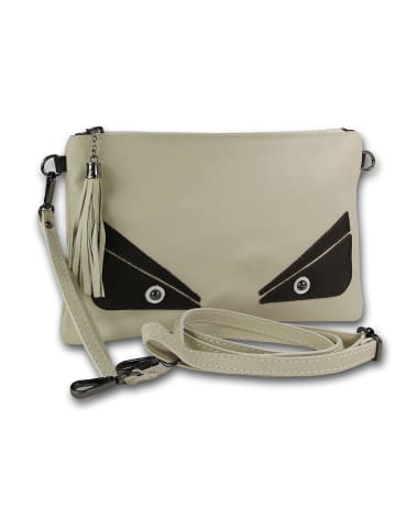 Toscanto Leder Handgelenktasche Toscanto Tasche beige, weiß, schwarz ca. 30cm