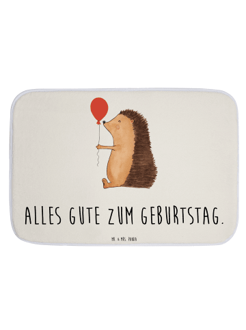 Mr. & Mrs. Panda Badezimmerteppich Igel Luftballon mit Spruch in Weiß