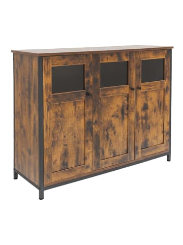 relaxdays Küchenschrank in Dunkelbraun/ Schwarz - (B)100 x (H)75 x (T)35 cm