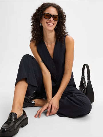 comma Stoffhose in marine silber - 0001