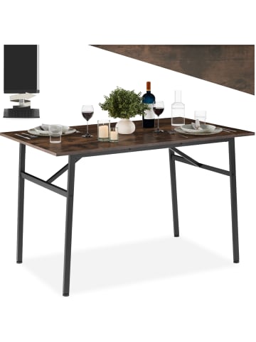 tectake Esstisch Swansea 120 x 75 x 76 cm, Industrial Holz dunkel, rustikal