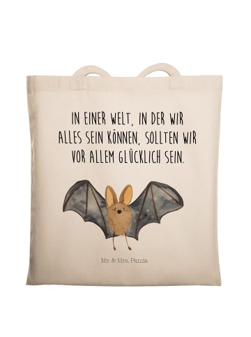 Mr. & Mrs. Panda Jutetasche Fledermaus Flügel mit Spruch in Creme
