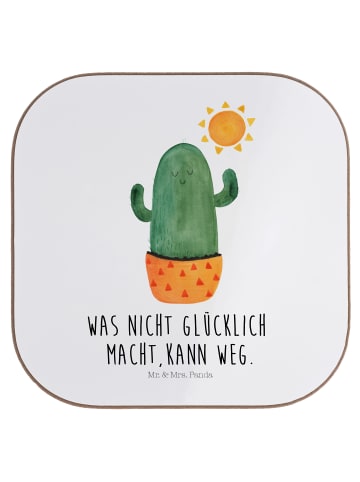 Mr. & Mrs. Panda Tassenuntersetzer Kaktus Sonne mit Spruch in Weiß