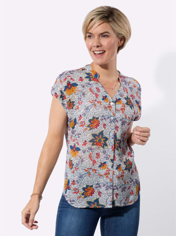 WITT WEIDEN Kurzarmbluse in weiß-erdbeere-bedruckt