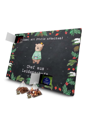 Mr. & Mrs. Panda Advents-Teekalender Chef Leidenschaft mit Spruch in Kreidetafel