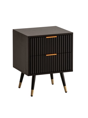 FineBuy Nachttisch "FB105032" in Schwarz /