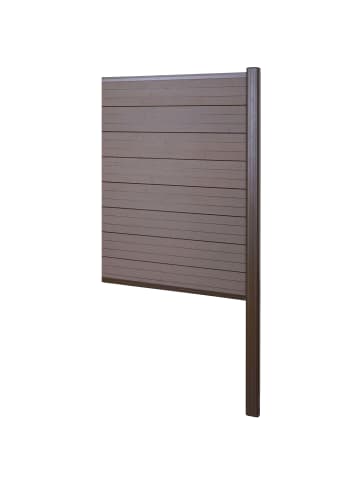 MCW WPC-Sichtschutz Savoie Alu-Pfosten, Erweiterungselement schmal, 95cm braun